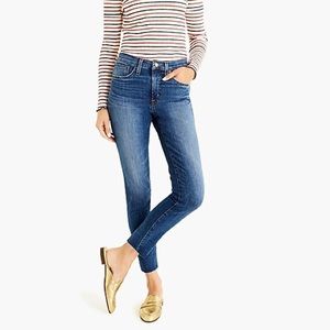 J. Crew 9" high-rise toothpick jean with cut hem